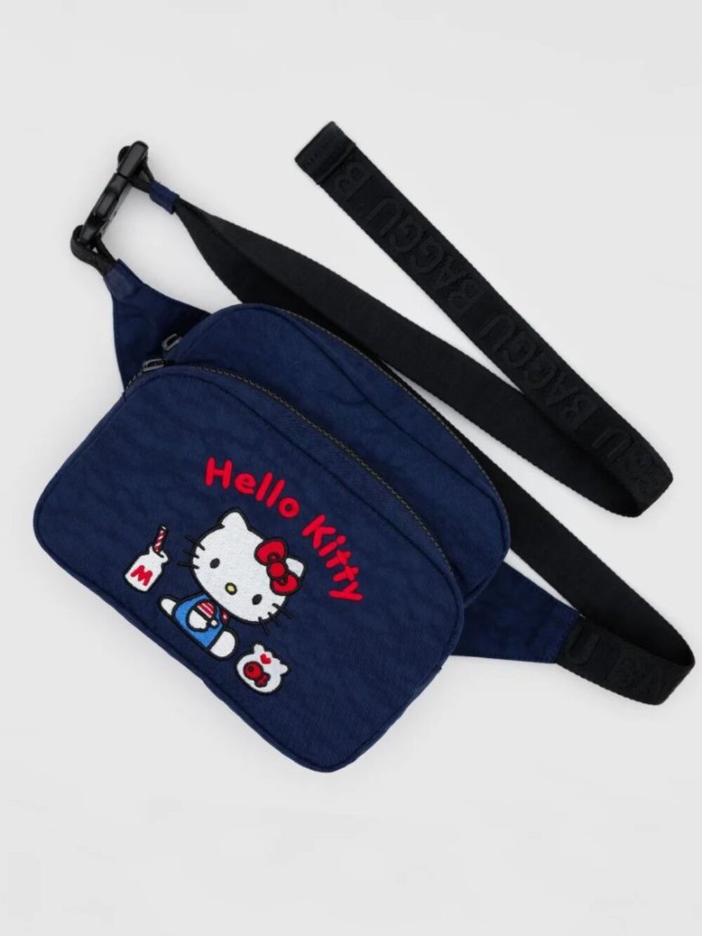 NWT Baggu Fanny Pack - Embroidered Hello Kitty Milkshake